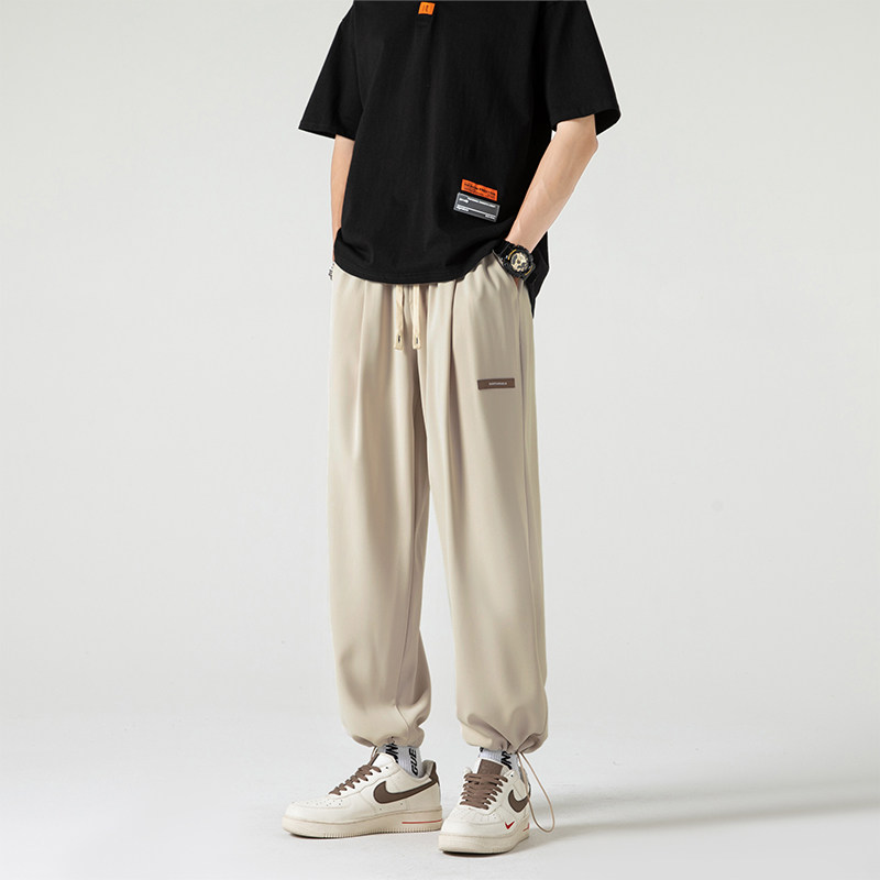 冰丝阔腿长裤男生夏季薄款休闲裤男士垂坠感夏天西装直筒裤子男,男装西服套装,星座204-2