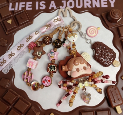 正版qoqo女孩系列花福黛萌粒可爱仙女手机链包挂