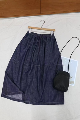 静秀阁.友岸牛仔抽绳半裙36802