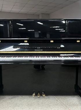 三益直腿钢琴黑色钢琴二手钢琴，音色好九成新