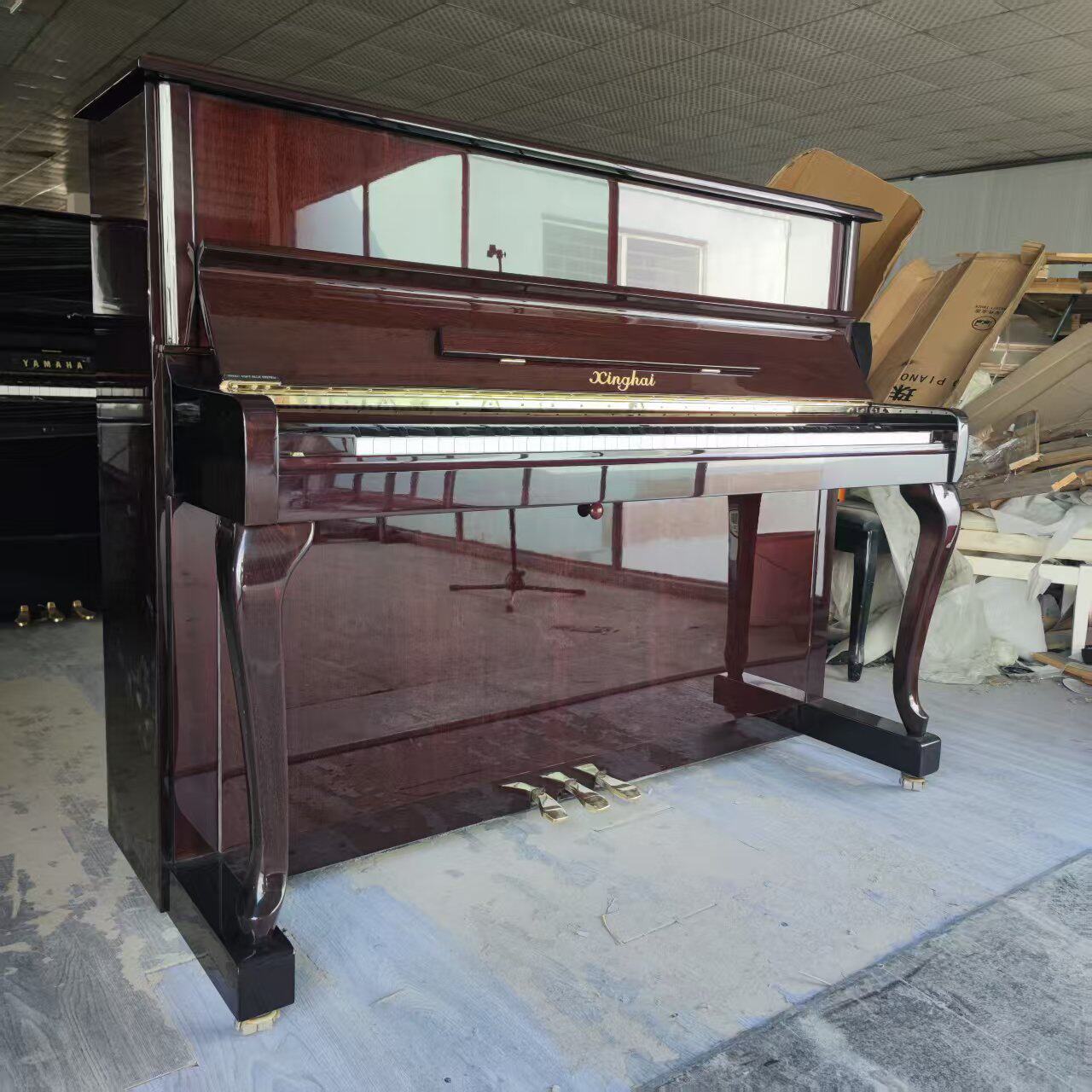 星海二手钢琴家用练习考级实木立式钢琴演奏级木色准新XU121CA