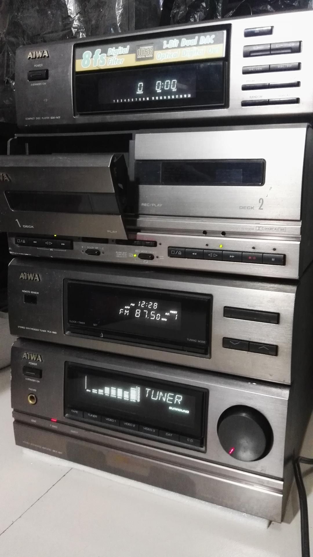 爱华NSX-N7 D7发烧组合音响主机部分，功能全好音质棒，金属面板