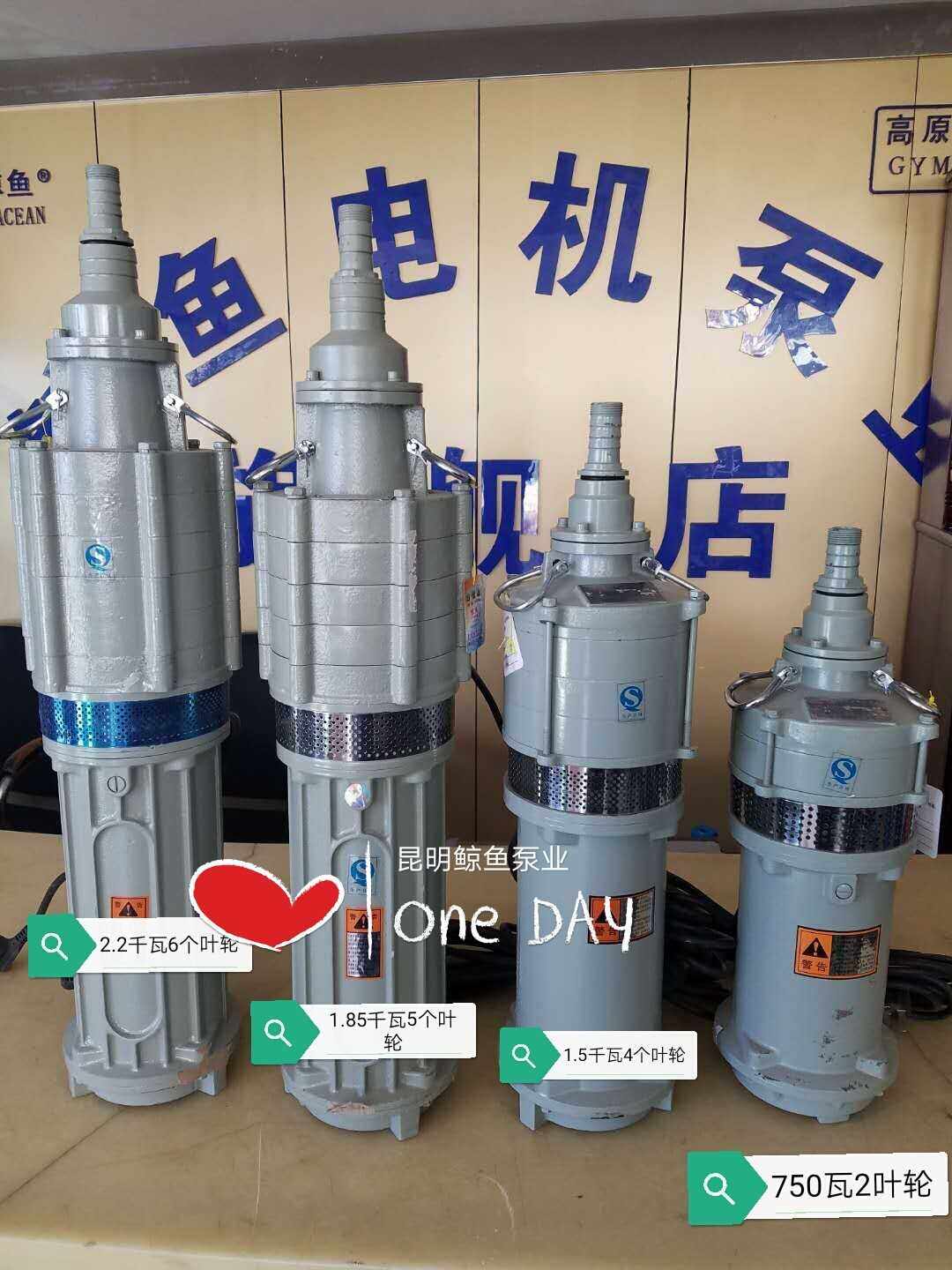 昆明鲸鱼多级泵上出水油浸泵家用农用水泵大流量高扬程抽水机