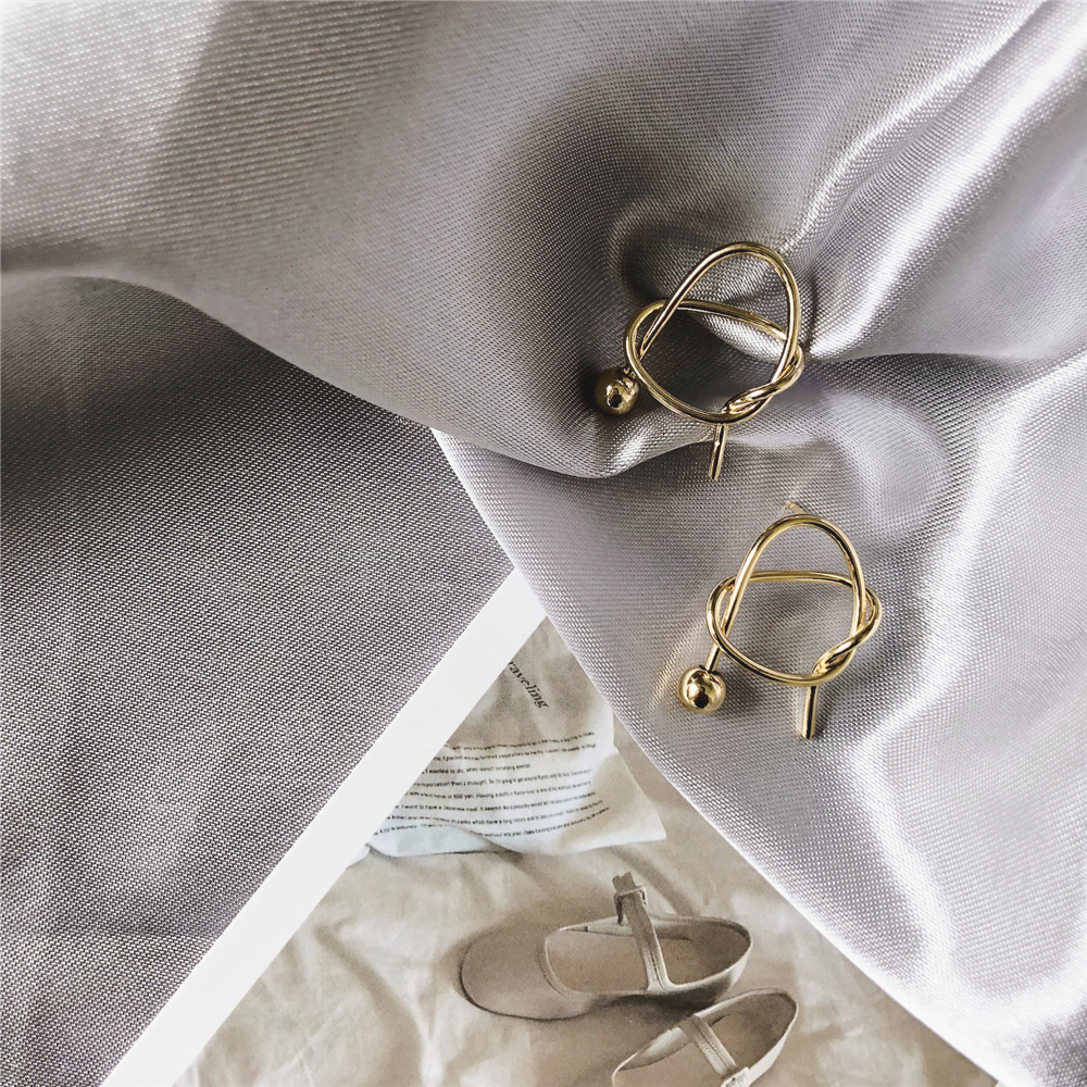 小众设计冷淡金属风纯银耳钉女