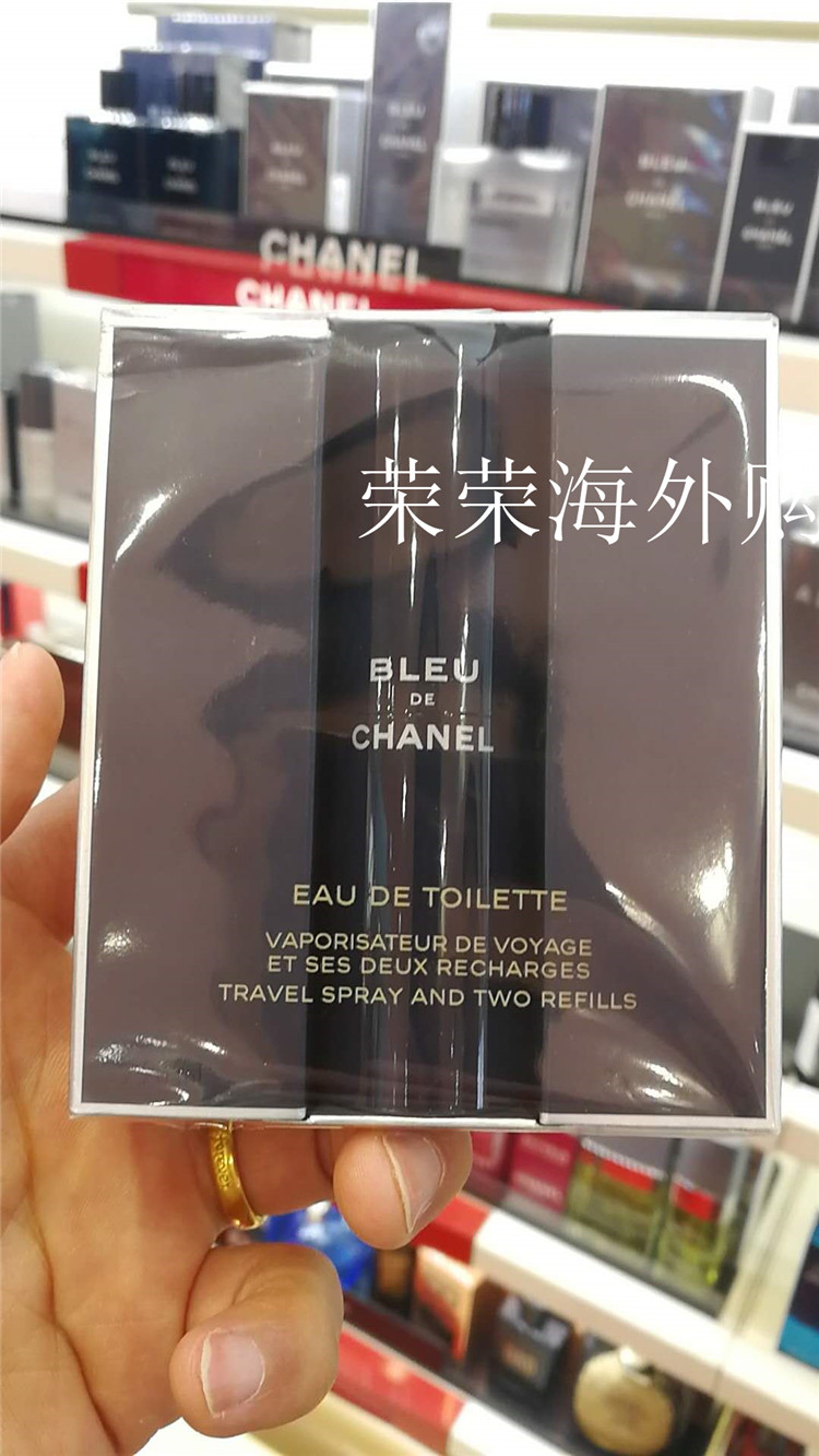 Chanel香奈儿Bleu蔚蓝男士清新持久香水20ml*3便携旅行套装补充装