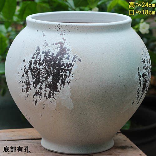 高级轻奢感复古做旧粗陶花盆适合多肉三角梅等绿植室内外通用