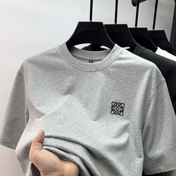 （阔版）高端品牌短袖t恤男圆领夏季新疆长绒纯棉宽松男体恤衣服