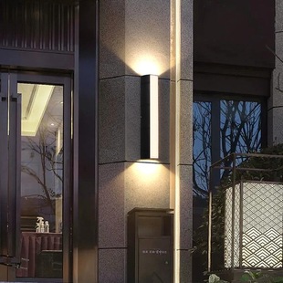 led简约现代户外防水壁灯双头阳台过道玄关庭院露台灯上下投射灯