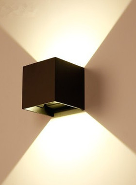 简约现代雅黑色走廊过道壁灯极简led可调户外防水创意墙灯床头灯
