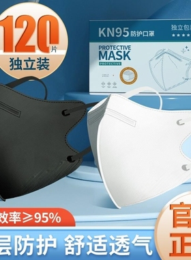 kn95口罩3d立体女高颜值秋冬季2025年新款透气防尘男潮款黑色正品