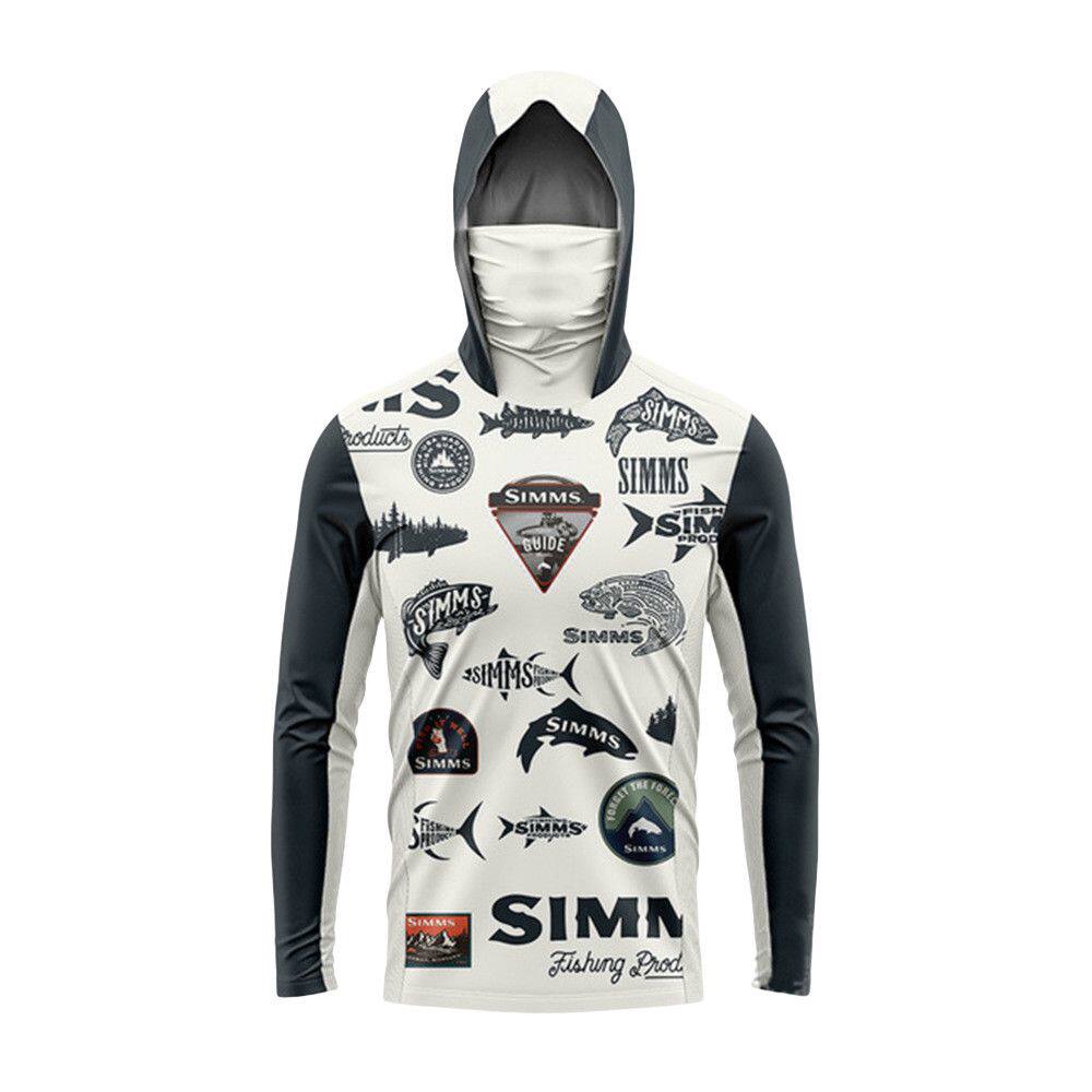 Simms连帽口罩钓鱼服夏季防晒衣冰丝凉爽舒适路亚海钓速干衣情侣