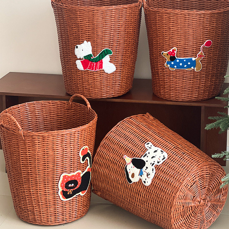 卡通腊肠狗仿藤大容量脏衣篮特大