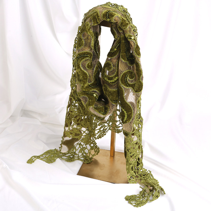 圣雅诗蒂围巾蕾丝绣丝绒亮片手工勾针花边三角丝巾披肩,服饰配件/皮带/帽子/围巾,围巾/丝巾/披肩,淘宝优惠券,粉丝福利购,淘宝优惠卷