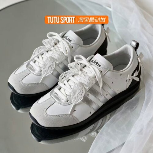 球鞋定制 Adidas VS Jog 2.0情侣甜美休闲百搭舒适德训鞋男女同款