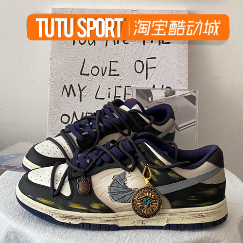 球鞋定制 NIKE/耐克DUNK low荷鲁斯之眼做旧解构破败美低男女板鞋