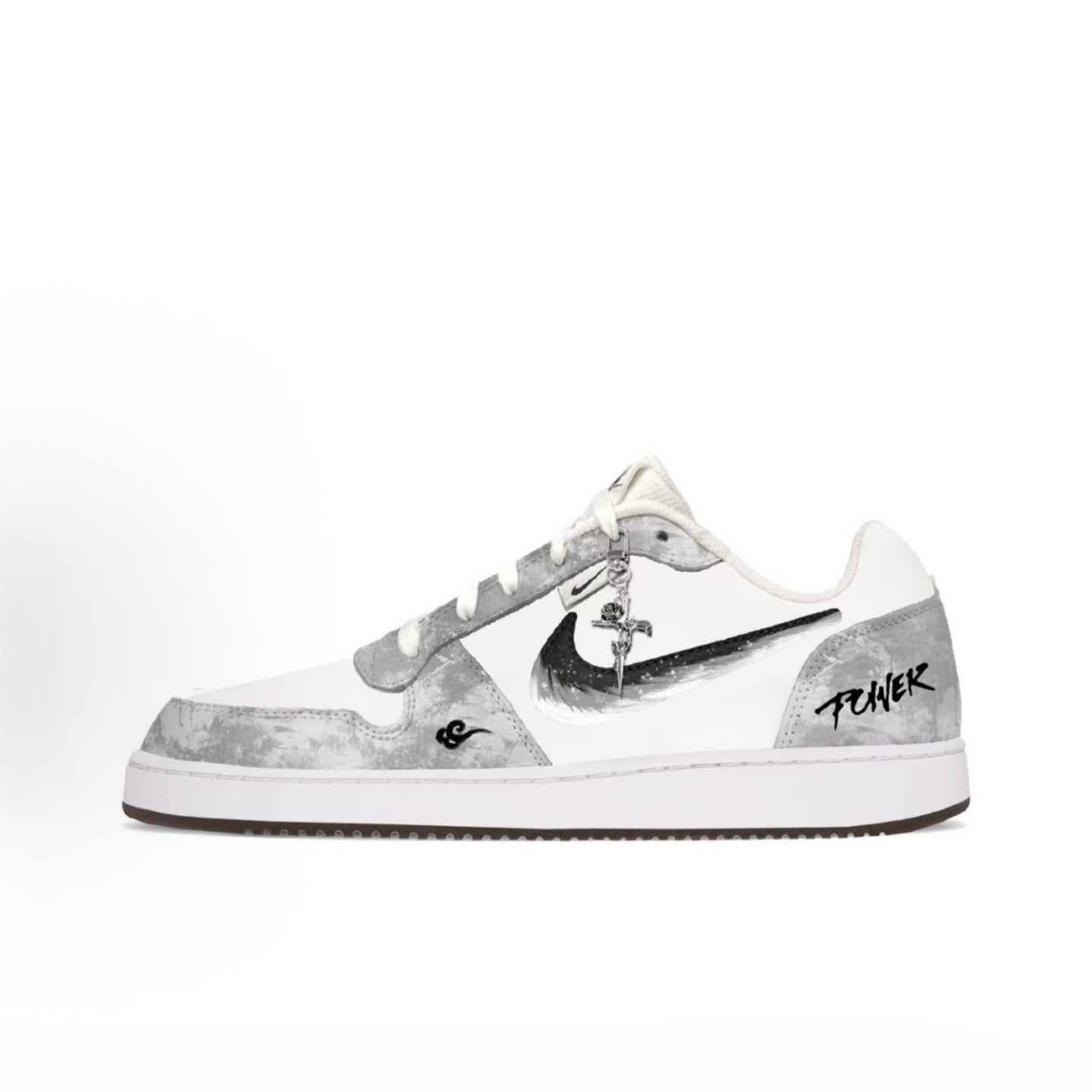 球鞋定制Nike耐克板鞋EBERNON星辉遗迹灰白泼墨耐磨男子低帮板鞋