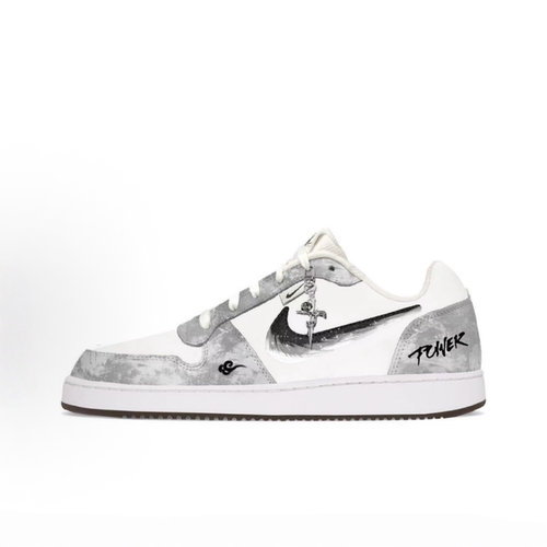 球鞋定制Nike耐克板鞋EBERNON星辉遗迹灰白泼墨耐磨男子低帮板鞋