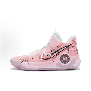 耐克球鞋定制Nike KD Trey 5粉梦轻舞手绘涂鸦中帮男子实战篮球鞋