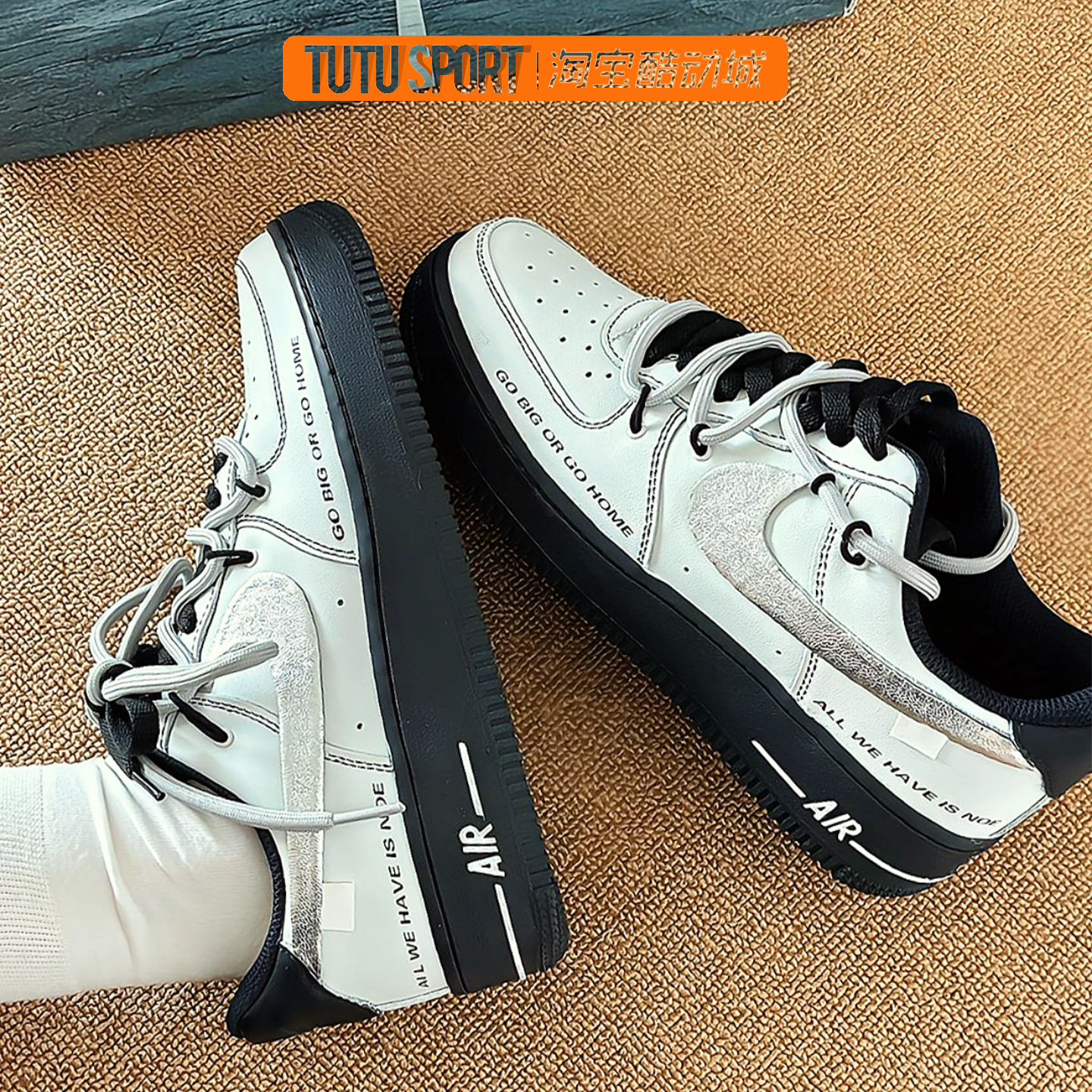 定制球鞋 Nike Air Force 1 破釜沉舟皮革结构 男女同款 低帮板鞋,运动鞋new,板鞋,淘宝优惠券,粉丝福利购,淘宝优惠卷