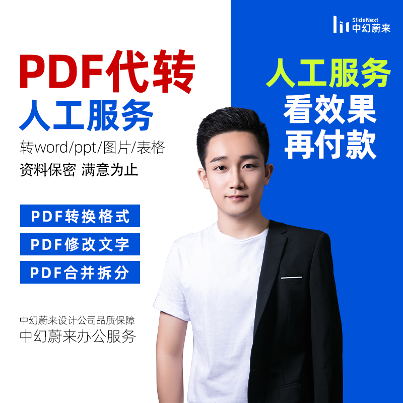 人工代转pdf转换成word/ppt/jpg/在线图转Pdf修改压缩合并去水印