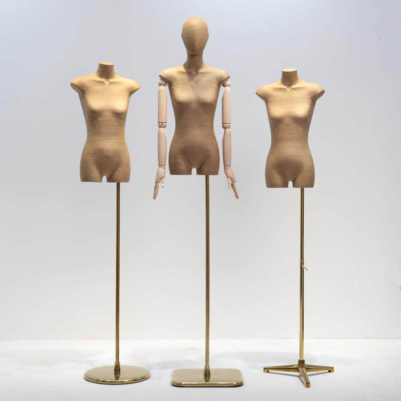 服装店扁身模特展示架女平胸半身橱窗假人台女装店复古牛皮纸模特