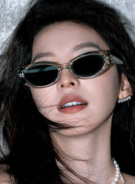 章若楠同款猫眼DADA太阳镜女高级感遮阳镜显瘦超轻防紫外线墨镜