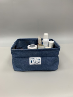 出口日本正版米菲兔可爱布艺小收纳篮子文具盒杂物化妆品筐