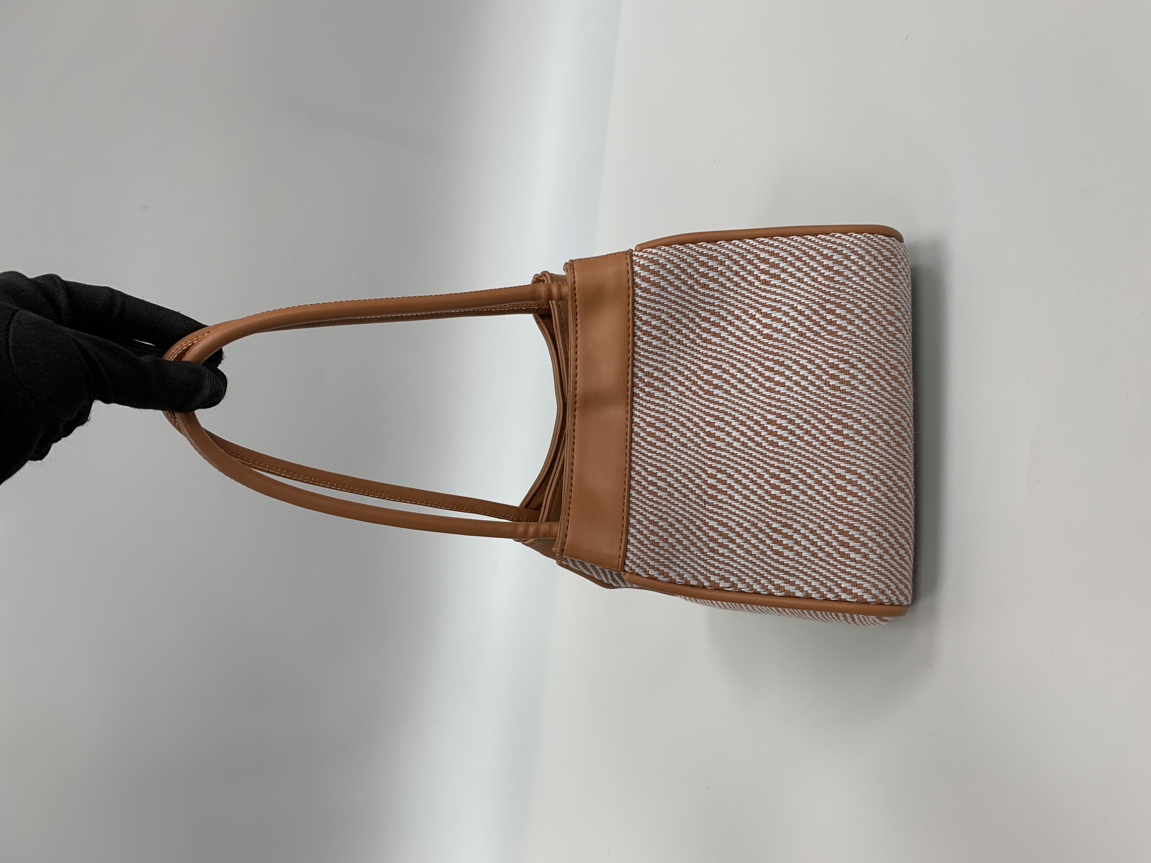 出口货编织水桶包女百搭撞色拼接单肩腋下包洋气时尚斜挎小方包