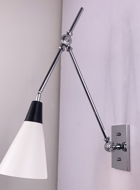 美式壁灯厨房餐厅长臂设计Athena Calderone同款铬色沙镍银色黄铜