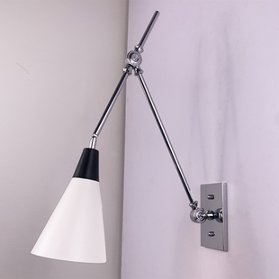 美式壁灯厨房餐厅长臂设计Athena Calderone同款铬色沙镍银色黄铜