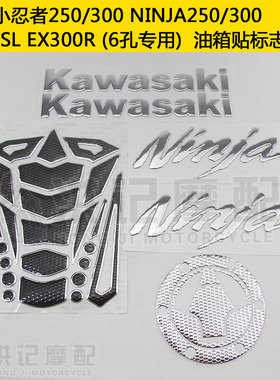 EX300R小忍者Ninja250/300摩托车3D立体标志油箱贴纸贴膜鱼骨贴花