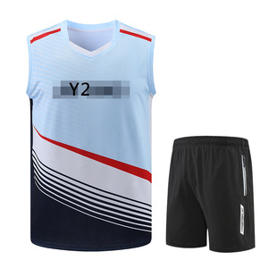 新款羽毛球服装男款运动速干透气背心男士比赛服训练球衣无袖