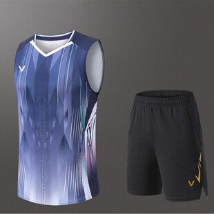 新款羽毛球服男款速干背心上衣学生无袖训练团购比赛服夏透气852