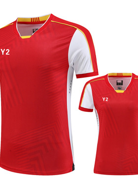 新款羽毛球服装男女儿童短袖比赛训练服运动衣服速干印字22046