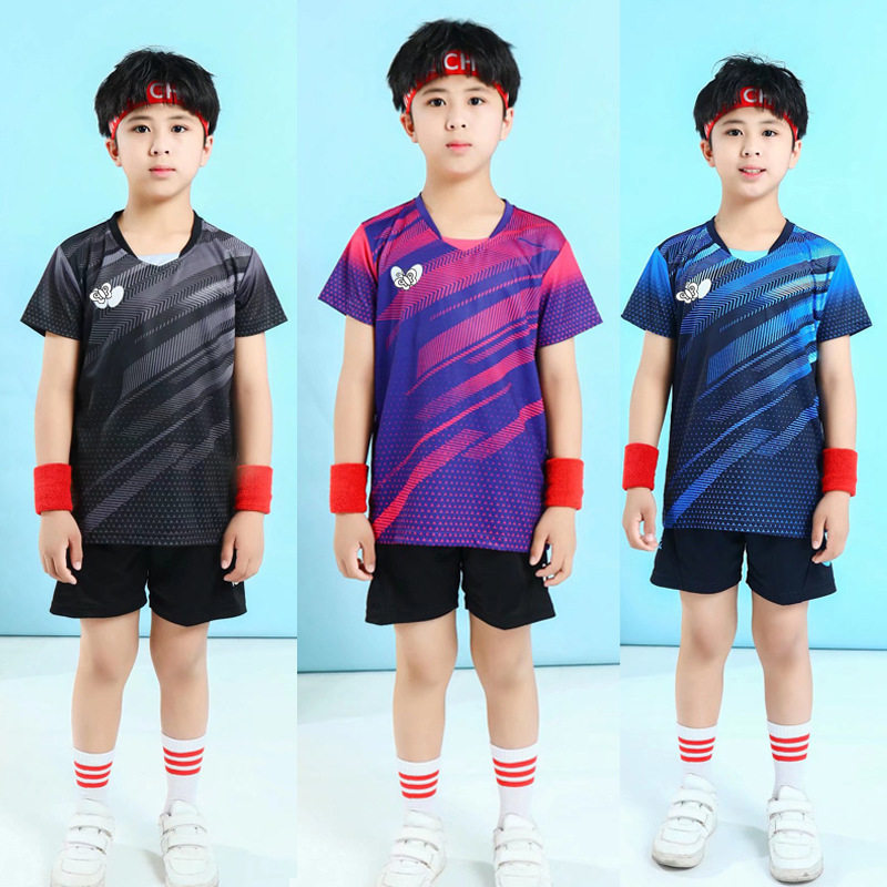 儿童乒乓球服装男童女童乒乓球网球服短袖速干夏运动训练队服
