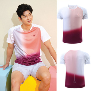 新款羽毛球服男女装夏季短袖运动训练比赛队服上衣速干透气3699