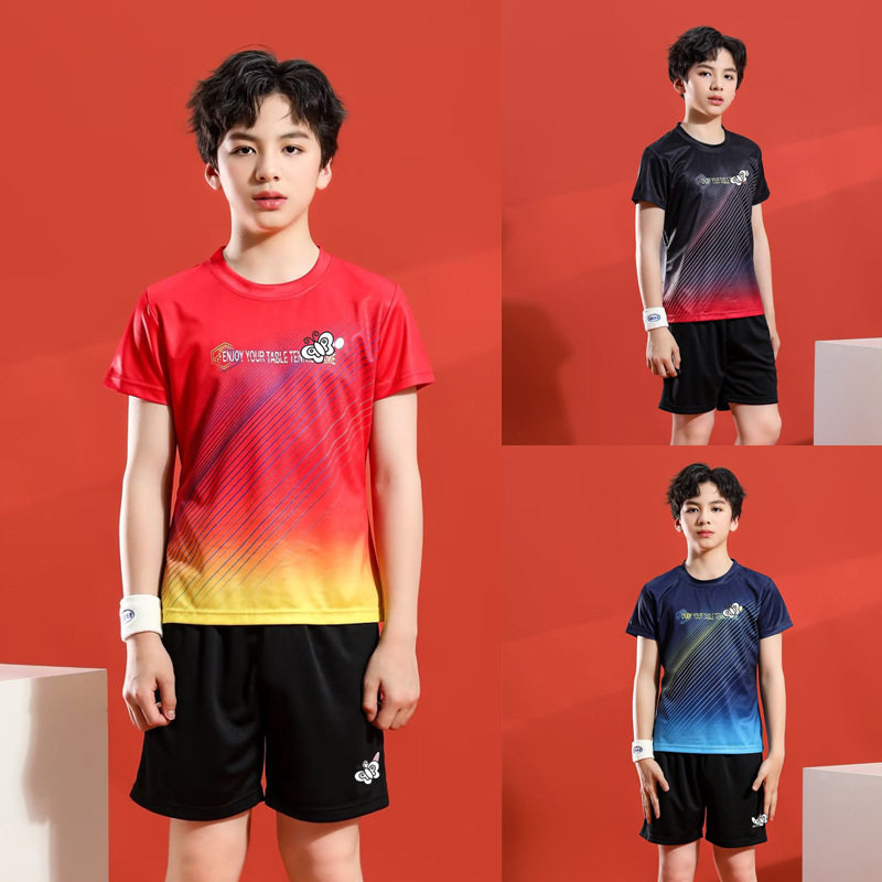 儿童乒乓球训练服运动服男童羽毛球服女童乒乓球服夏速干透气36