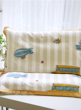 新品A类长绒棉学生卡通四季通用枕头套宝宝全棉单人枕芯套35x55