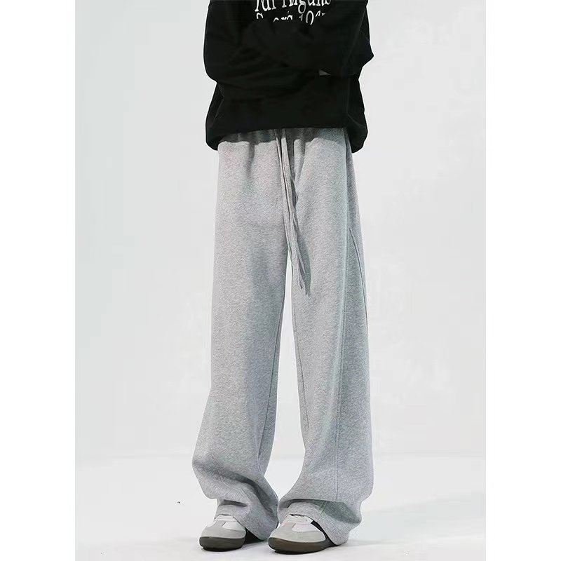 爱古仕百搭拼接阔腿运动卫裤美式高街弯刀裤男复古加绒保暖休闲裤,男装,休闲裤,淘宝优惠券,粉丝福利购,淘宝优惠卷