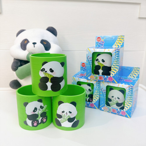 新款加厚绿色熊猫彩虹圈重工弹簧圈儿童叠叠乐怀旧地摊表演玩具