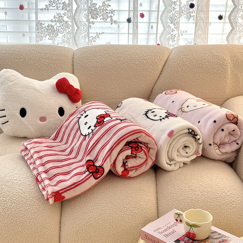 hellokitty卡通双面牛奶绒毛毯图片