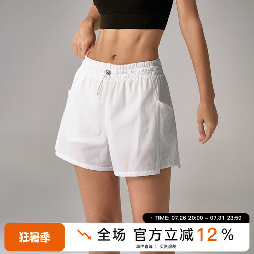 Choc女孩夏季宽松防走光瑜伽短裤女透气跑步健身裤训练户外瑜伽裤