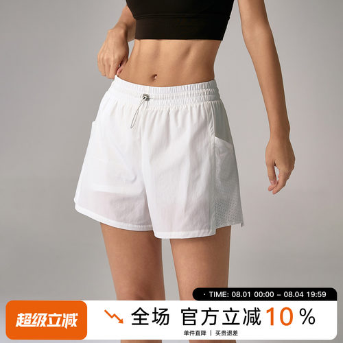 Choc女孩夏季宽松防走光瑜伽短裤女透气跑步健身裤训练户外瑜伽裤