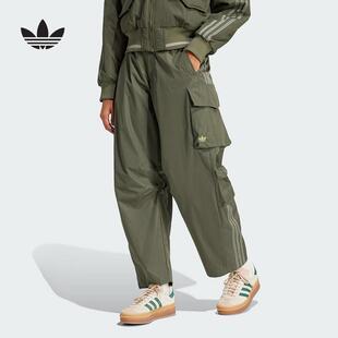 adidas阿迪达斯女裤25春季街头漫游多口袋工装运动梭织长裤JI5728