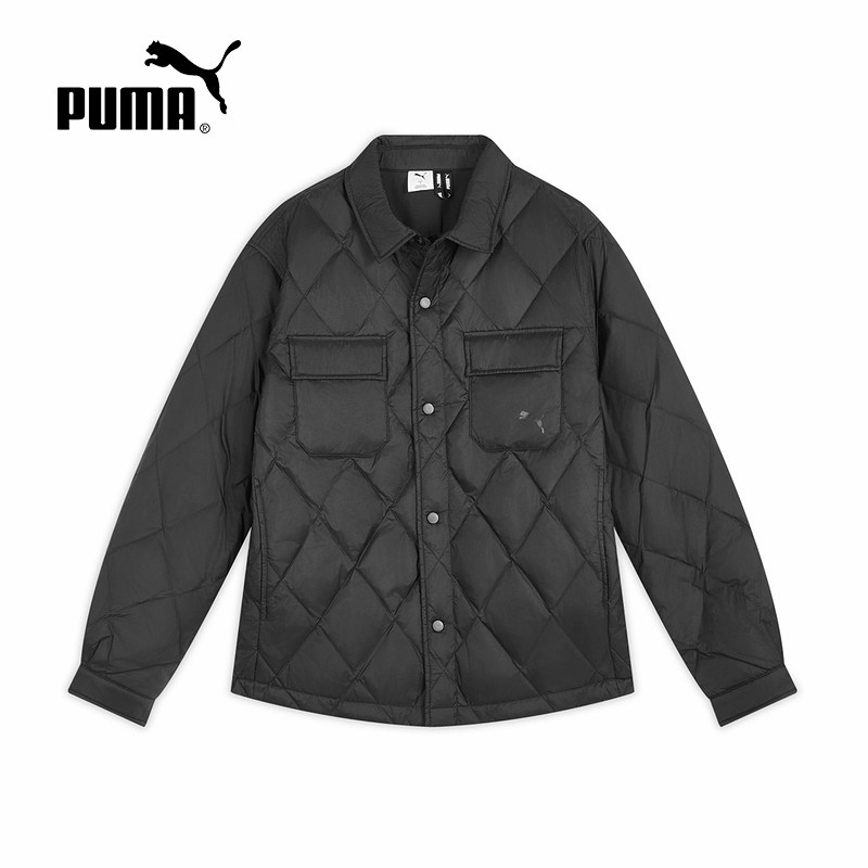 puma彪马外套男子2025冬季休闲防风短款翻领运动羽绒服635761-01