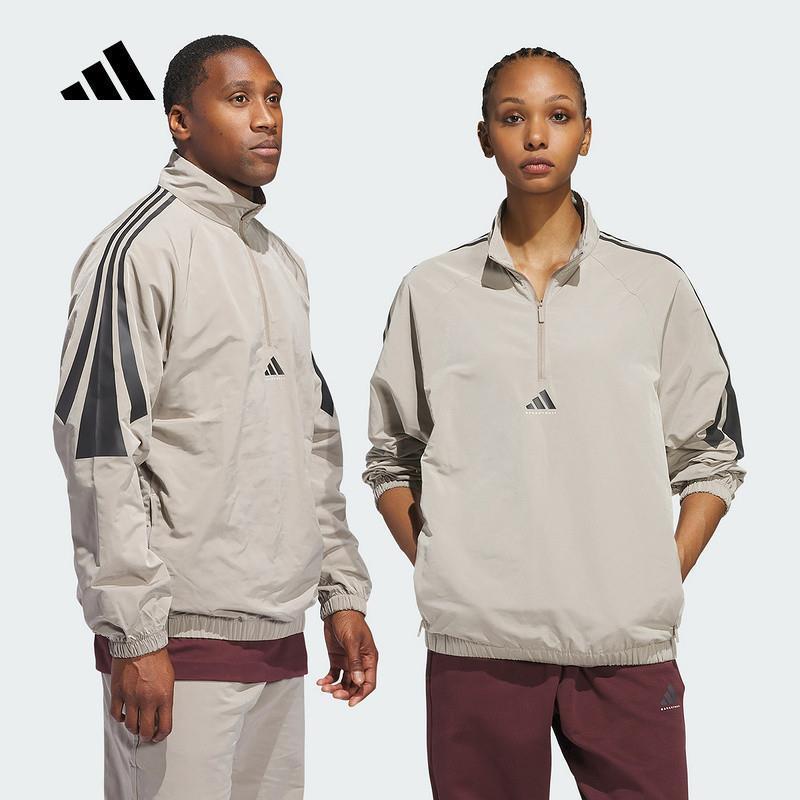adidas阿迪达斯卫衣男子2025春季篮球运动半拉链休闲套头衫JC7844