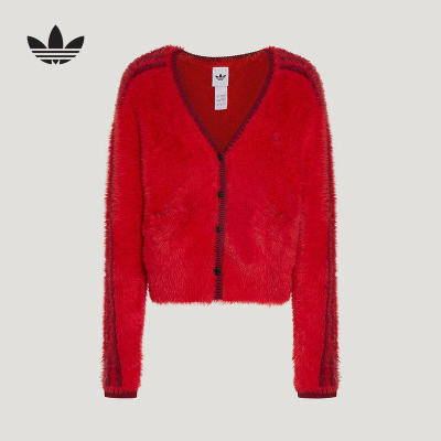 阿迪达斯三叶草外套女2026春马年毛线针织开衫夹克KT3170 KT3171