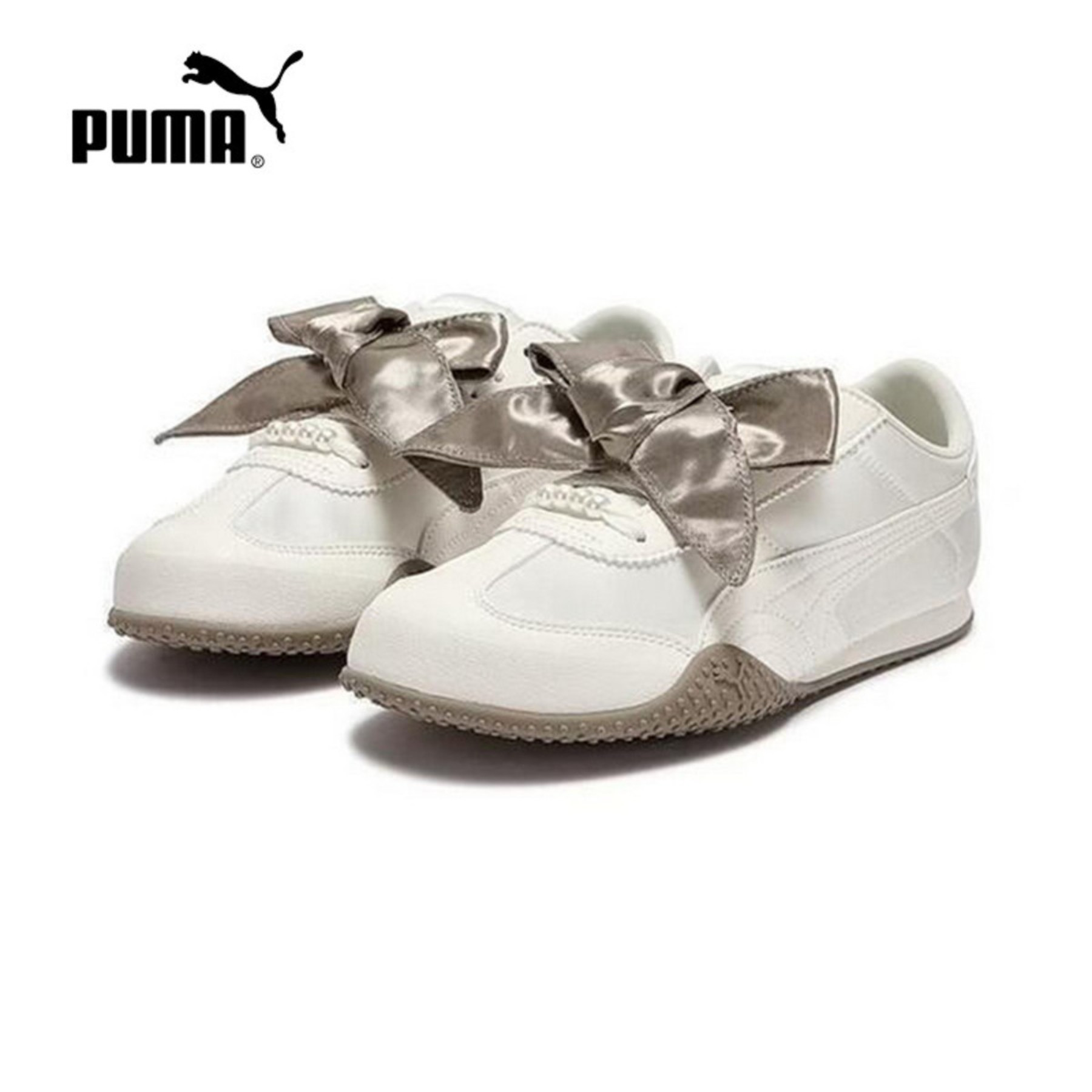 PUMA彪马女鞋Bella UT Bloom Wns薄底珍珠蝴蝶结休闲鞋 410084-01