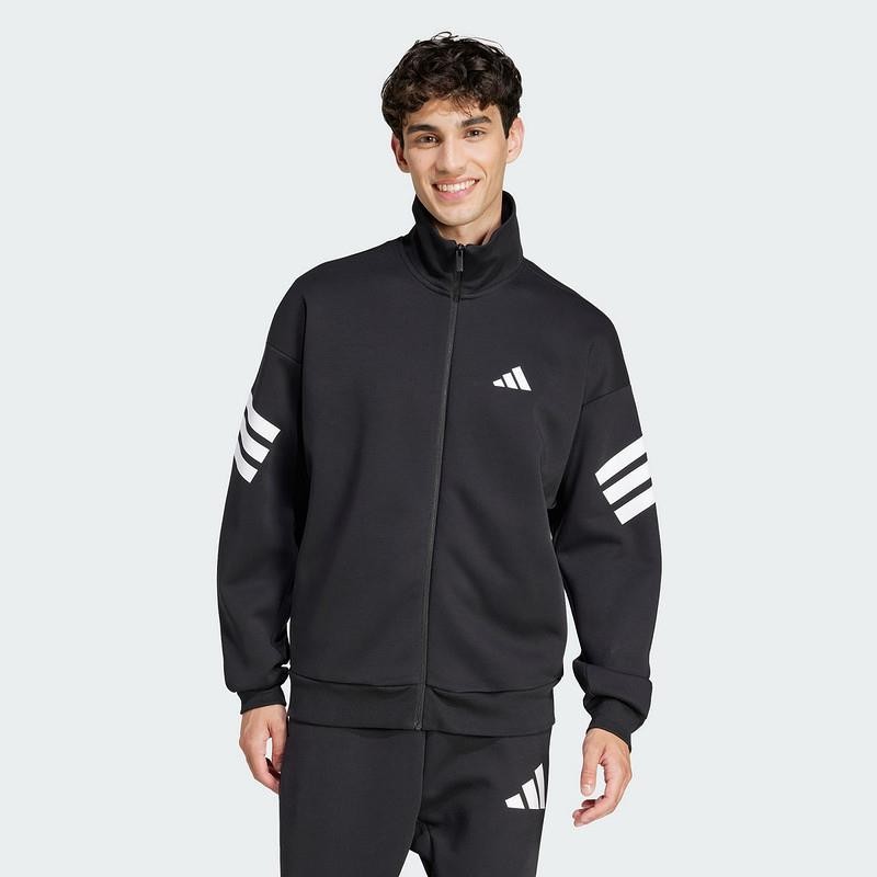 adidas阿迪达斯外套男子2025春季新款针织立领宽松休闲夹克JD4885