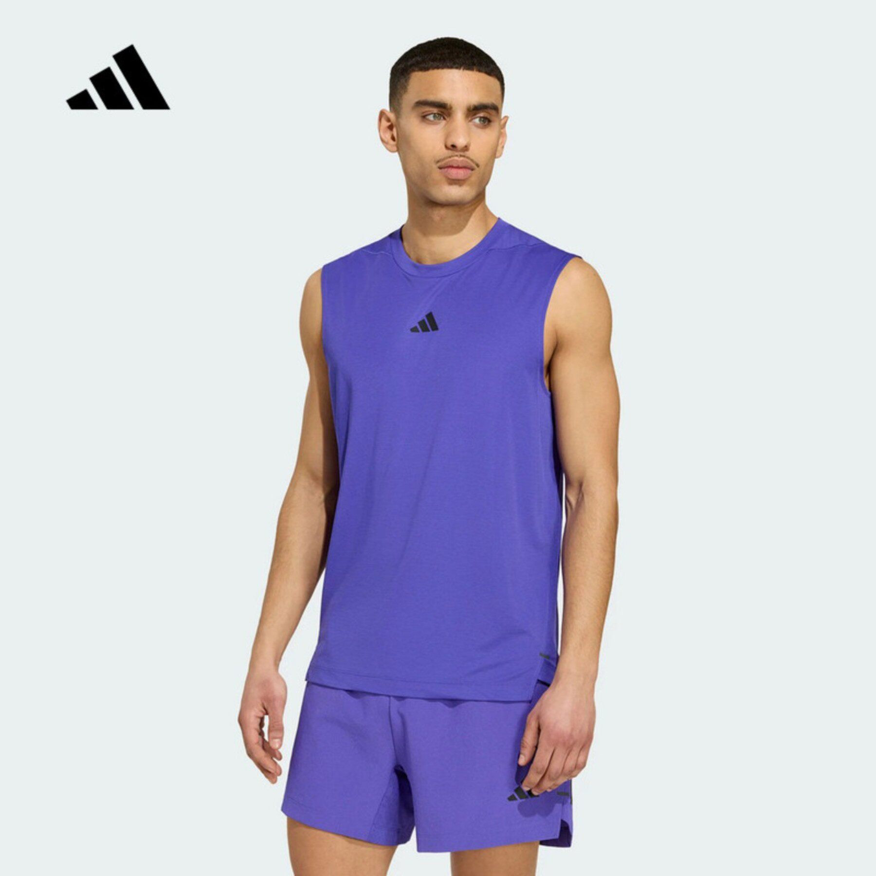 adidas阿迪达斯无袖T恤男装2026秋季训练宽松透气速干背心 KV6623